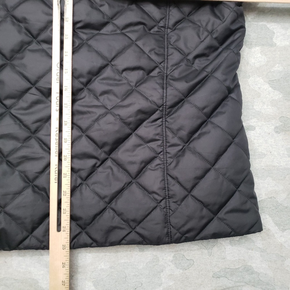 Columbia Jacket Womens XL Black Full Zip Hooded Diamond Quilted Fleece Lined - Picture 8 of 11